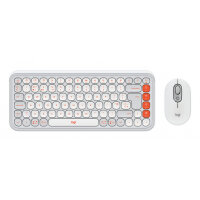 Logitech POP Icon Combo keyboard Mouse included Universal Bluetooth QWERTY UK English Orange, White