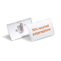 Durable Click Fold Name Badge with Combi Clip 54x90mm Clear (Pack of 25) 8214&#47;19