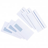 5 Star Value Envelopes Wallet Press Seal Window 90gsm DL 110x220mm White (Pack of 1000)