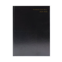 5 Star Academic Diary Week To View A4 Black 2025-2026 KF3A4ABK25