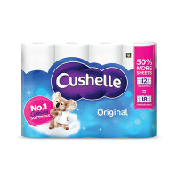 Cushelle Original Toilet Roll 2-Ply 270 Sheets Roll (Pack of 12) 10590