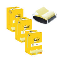 Post-It Z-Notes 76x76mm 100 Sheet Yellow (Pack of 12) Buy 3 + FOC Dispenser