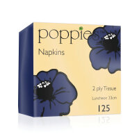 Poppies 2-Ply Napkins 4 Fold 33cm Navy Blue (Pack of 2000) 3324NB/CASE
