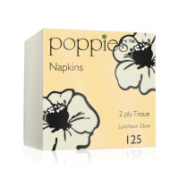 Poppies 2-Ply Napkins 4 Fold 33cm Champagne (Pack of 2000) 3324CP/CASE