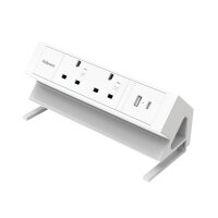 Fellowes Power Desk 2 Type G UK/IE 2 Sockets 1 USB-A + 1 USB-C Port White 100137181