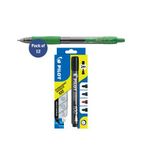 Pilot G-2 Gel Ink Rollerball Pen Medium Green Pack of 12 FOC x4 Pilot Assorted Markers