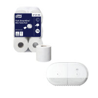 Tork Smartone Mini Toilet Roll 2-Ply Pack of 12 + FOC Dispenser