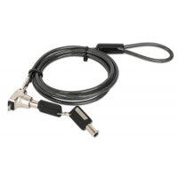 Manhattan Laptop Lock (Nano) with two keys, Compatible with Nano style locks, 1.5m cable, Anti theft, Strong steel cable - metal with clear PVC jacket, Notebook, Lifetime Warranty