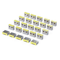 StarTech.com USB-A Port Blocker Replacement Plugs, 25-Pack Spare Latching Inserts for USB-A-PORT-BLOCKER, Snap-In Reusable USB-A Dust Covers for Laptops & Computers