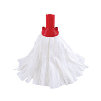 2Work Big White Mop Head Red Pack of 10 2W10499