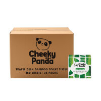 Cheeky Panda 2-Ply Toilet Tissue Travel Bulk Pack of 36 TOILTB2BBULK36