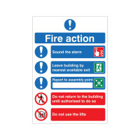 5 Star Fire Action Symbolised Sign Rigid Plastic A5 VM432SRPA5