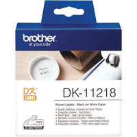 Brother Label Roll 24mm Round 1000 Per Roll Black on White DK11218