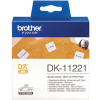 Brother Label Roll 23 x 23mm Black on White DK11221