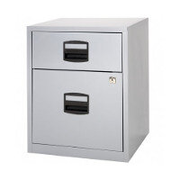 Bisley PFA A4 Mobile Home Filer With 1 Filing & 1 Stationery Drawer Grey - For A4 Suspension Filing & Stationery Storage - WxHxD: 413mm x 529mm x 400mm Bisley PFA A4 Mobile Home Filer With 1 Filing & 1 Stationery Drawer Grey - For A4 Suspension Filing & Stationery Storage - WxHxD: 413mm x 529mm x 400mm