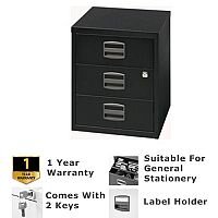 A4 Mobile Home Filer With 3 Shallow Stationery Drawers Black Bisley PFA A4 Mobile Home Filer With 3 Shallow Stationery Drawers Black Bisley PFA