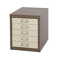 Bisley Multi-Drawer Cabinet 12 inches 5 Drawer Non-Locking Coffee/Cream 12/5 Bisley Multi-Drawer Cabinet 12 inches 5 Drawer Non-Locking Coffee/Cream 12/5
