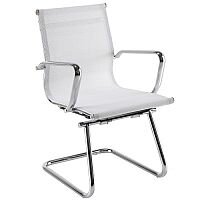 Breeze BMCA Medium Back Chrome Cantilever Mesh Arm Chair White Breeze BMCA Medium Back Chrome Cantilever Mesh Arm Chair White