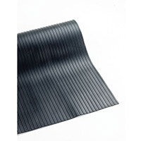 Broad Ribbed Matting 3mm Thick, 900mm Wide & 1 Linear Metre Black. Ideal For Industrial & Commercial Applications Including Walkways & Ramps. Insulates Cold Concrete Flooring.