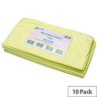 2Work Yellow 400 x 400mm Microfibre Cleaning Cloths (10 Pack) 101161BU 2Work Yellow 400 x 400mm Microfibre Cleaning Cloths (10 Pack) 101161BU