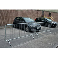 Crowd Control Barrier Fixed Leg Silver 1120x2580mm 329358
