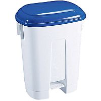 Derby Plastic Pedal Waste Bin 30 Litre White/Blue 348022 Derby Plastic Pedal Waste Bin 30 Litre White/Blue 348022