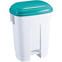 Derby Plastic Pedal Waste Bin 30 Litre White/Green 348024 Derby Plastic Pedal Waste Bin 30 Litre White/Green 348024