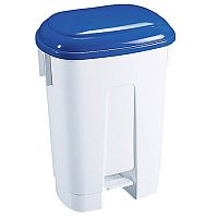 Derby Plastic Pedal Waste Bin 60 Litre White/Blue 348013 Derby Plastic Pedal Waste Bin 60 Litre White/Blue 348013