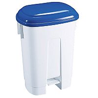 Derby Plastic Pedal Waste Bin 60 Litre White/Blue 348013