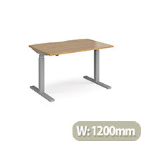 Elev8 Touch Electric Height Adjustable Rectangular Sit Stand Desk W1200xD800xH675-1175mm Oak Top Silver Frame Elev8 Touch Electric Height Adjustable Rectangular Sit Stand Desk W1200xD800xH675-1175mm Oak Top Silver Frame