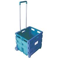 Folding Container Trolley Blue/Green 356684