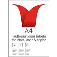 ValueX Multipurpose Label 105x148mm 4 Per A4 Sheet White (Pack 100 Labels)