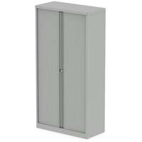 Qube by Bisley Side Tambour Cupboard 2000mm without Shelves Goose Grey BS0014