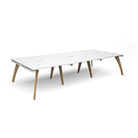 Fuze 6 Person Back to Back Bench Office Desk White W3600mm x D 2x800mm Fuze 6 Person Back to Back Bench Office Desk White W3600mm x D 2x800mm