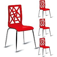 Ziggy High Gloss Red Café Side Chair Pack of 4 Ziggy High Gloss Red Café Side Chair Pack of 4