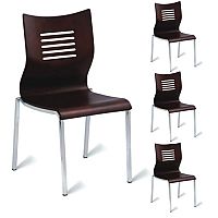 Lusia Side Café Chair in Wenge Veneer Polished Pack of 4 Lusia Side Café Chair in Wenge Veneer Polished Pack of 4