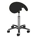 Dalton Easymek Seat Saddle Stool With Black Leather Look Seat Upholstery H570 - 760mm Dalton Easymek Seat Saddle Stool With Black Leather Look Seat Upholstery H570 - 760mm