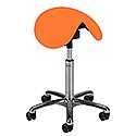 Dalton Easymek Seat Saddle Stool With Orange Leather Look Seat Upholstery H570 - 760mm Dalton Easymek Seat Saddle Stool With Orange Leather Look Seat Upholstery H570 - 760mm