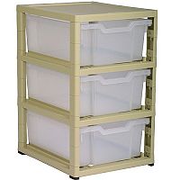 Gratstack 3 Deep Tray Unit - Beige Unit, Translucent Trays #ST Gratstack 3 Deep Tray Unit - Beige Unit, Translucent Trays #ST