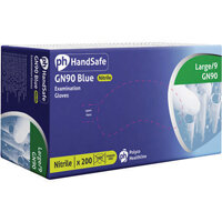 Handsafe Pack of 200 PowderFree Nitrile Gloves Large Blue GN90