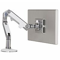 Humanscale M8 Monitor Arm Polished Aluminium With White Trim VESA Mount Compatible Humanscale M8 Monitor Arm Polished Aluminium With White Trim VESA Mount Compatible
