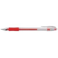 ValueX Gel Stick Pen Rubber Grip Rollerball Pen 0.5mm Line Red (Pack 10)