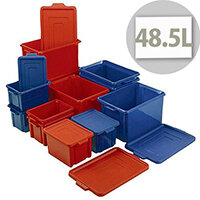 Storemaster Jumbo Crate With Lid 48.5L Blue L560xW385xH280mm Storemaster Jumbo Crate With Lid 48.5L Blue L560xW385xH280mm