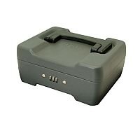 5 Star Combination Lock Cash Box Compact 8 Inch Metal 200mm Grey Mercury 3 Coin Compartments