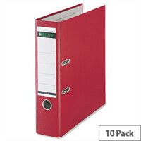 Leitz Foolscap Lever Arch File Red Pack 10 Leitz Foolscap Lever Arch File Red Pack 10