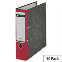 Leitz Standard Lever Arch File Red A4 Pack 10 Leitz Standard Lever Arch File Red A4 Pack 10