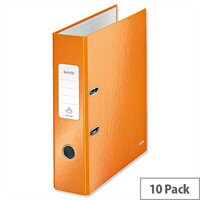 Leitz 180 Wow 80mm Metallic Orange A4 Lever Arch File Pack of 10 Leitz 180 Wow 80mm Metallic Orange A4 Lever Arch File Pack of 10