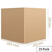 Single Wall Brown Corrugated Packing Cardboard 203x203x203mm (25 Pack) Ref SC-05 Single Wall Brown Corrugated Packing Cardboard 203x203x203mm (25 Pack) Ref SC-05