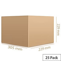Single Wall 305x229x229mm Brown Corrugated Packing Cardboard Boxes (25 Pack) Single Wall 305x229x229mm Brown Corrugated Packing Cardboard Boxes (25 Pack)