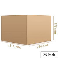 Single Wall 330x254x178mm Brown Corrugated Packing Cardboard Boxes (25 Pack) Ref SC-13 Single Wall 330x254x178mm Brown Corrugated Packing Cardboard Boxes (25 Pack) Ref SC-13